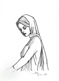 Tariq Mahmood, 12 x 16 Inch, Marker & Pointer on Paper, Figurative Painting, AC-TMD-022
